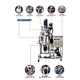 200L Movable Electric Heating Vacuum Emulsifier With Bottom Homogenizer Disperser for Cosmetic Cream Lotion Production